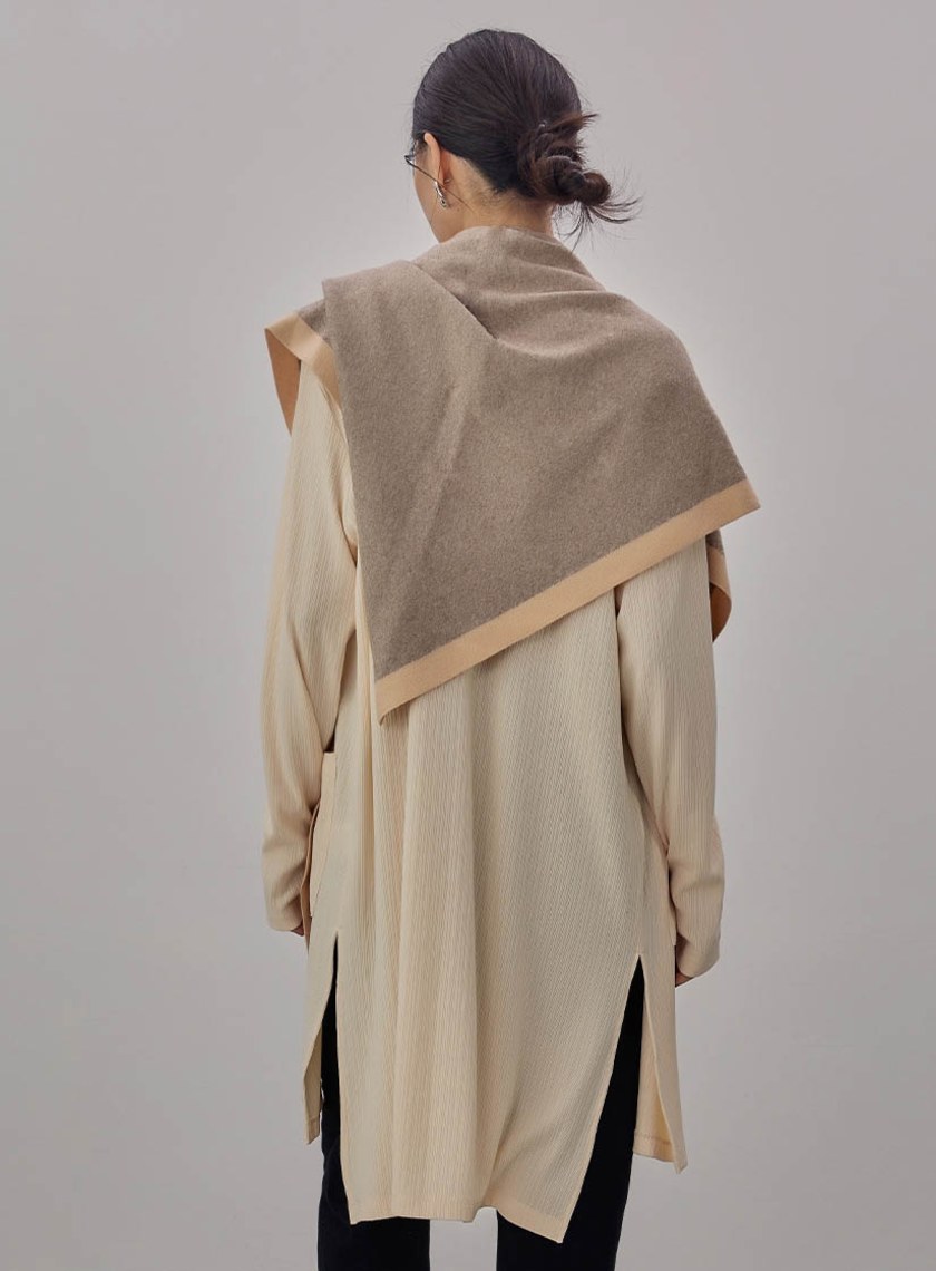 舒適坑條長版外套